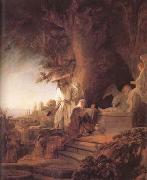 REMBRANDT Harmenszoon van Rijn, Christ and St Mary Magdalene at the Tomb (mk25)